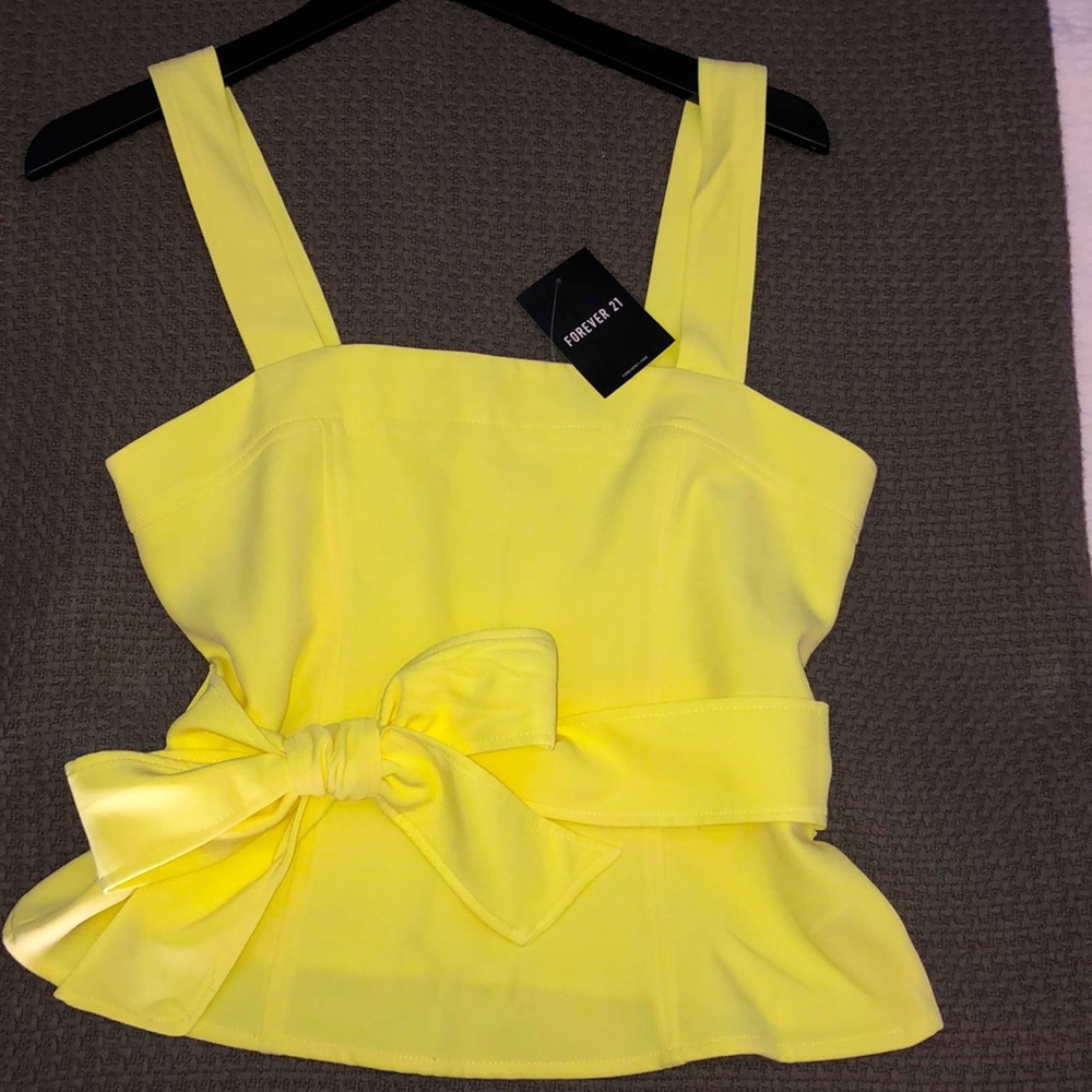 NWT Yellow Bow Dress Top